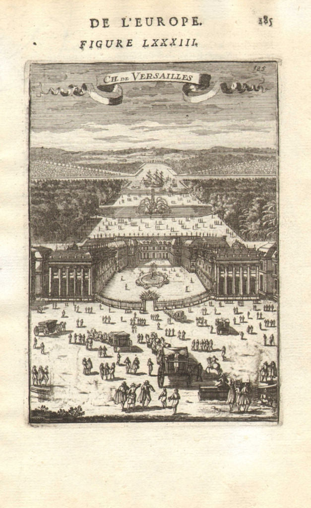 CHÂTEAU DE VERSAILLES. Gardens carriages boats. Very decorative. MALLET 1683